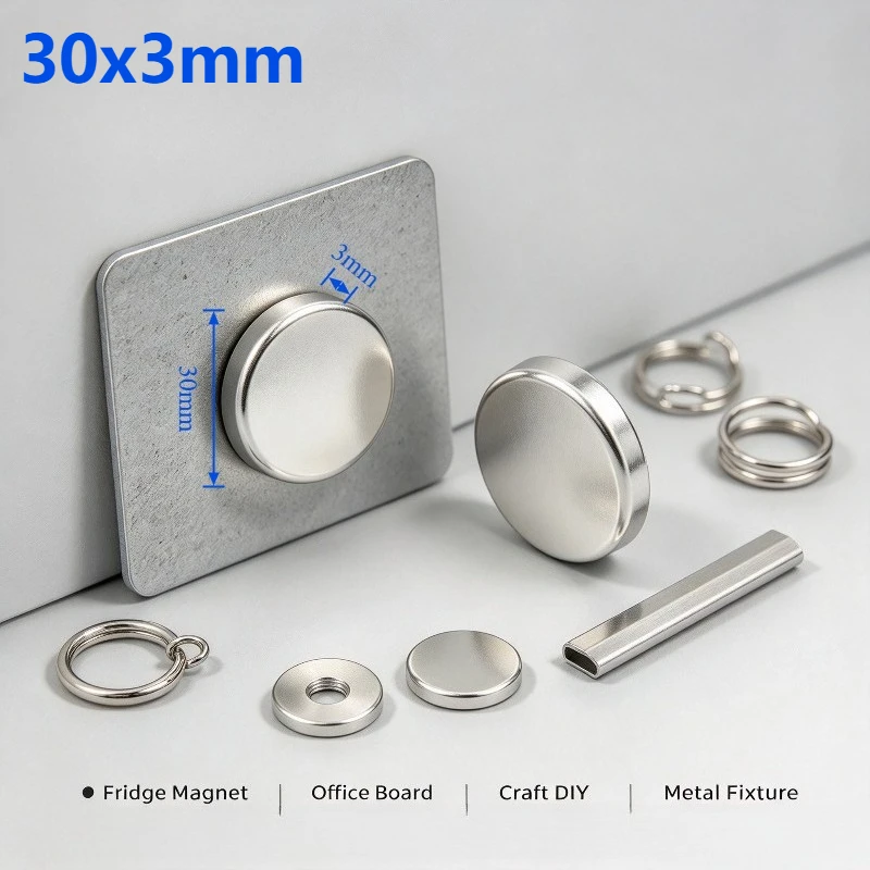 30x3mm Permanent Round Disc Neodymium NdFeB Magnet for Fridge Home Decor Handmade DIY Crafts 30*3mm