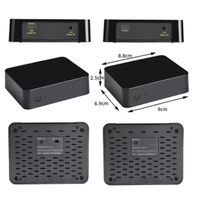 200m uhf alta fidelidade digital transmissor sem fio receptor de áudio estéreo adaptador música transceptor para ipad portátil