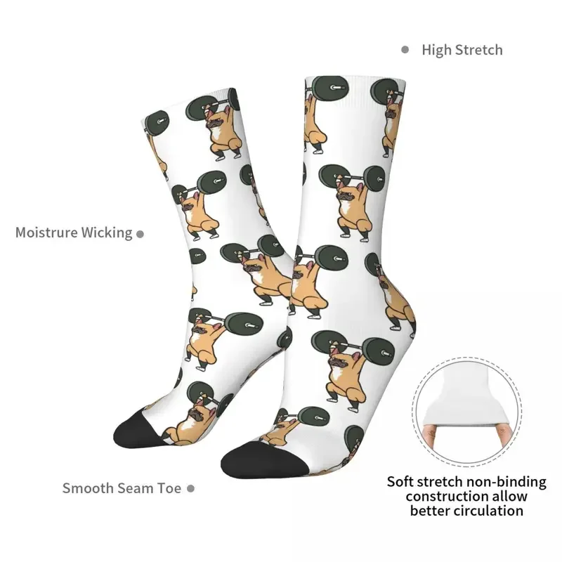 Y2K The Snatch Weightlifting French Bulldog Harajuku Super Soft Stockings All Season Long Socks For Woman'S Birthday Present