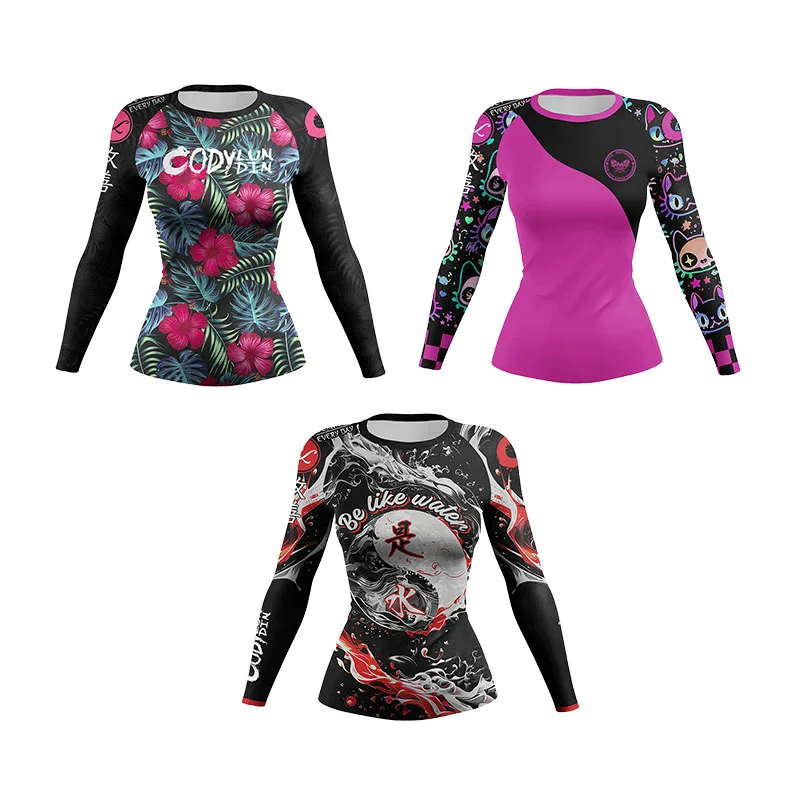 Cody Lundin dames femmes éruption garde vêtements de sport MMA vêtements de sport à Compression Jiu Jitsu Rashguard T-shirts boxe grappin chemise