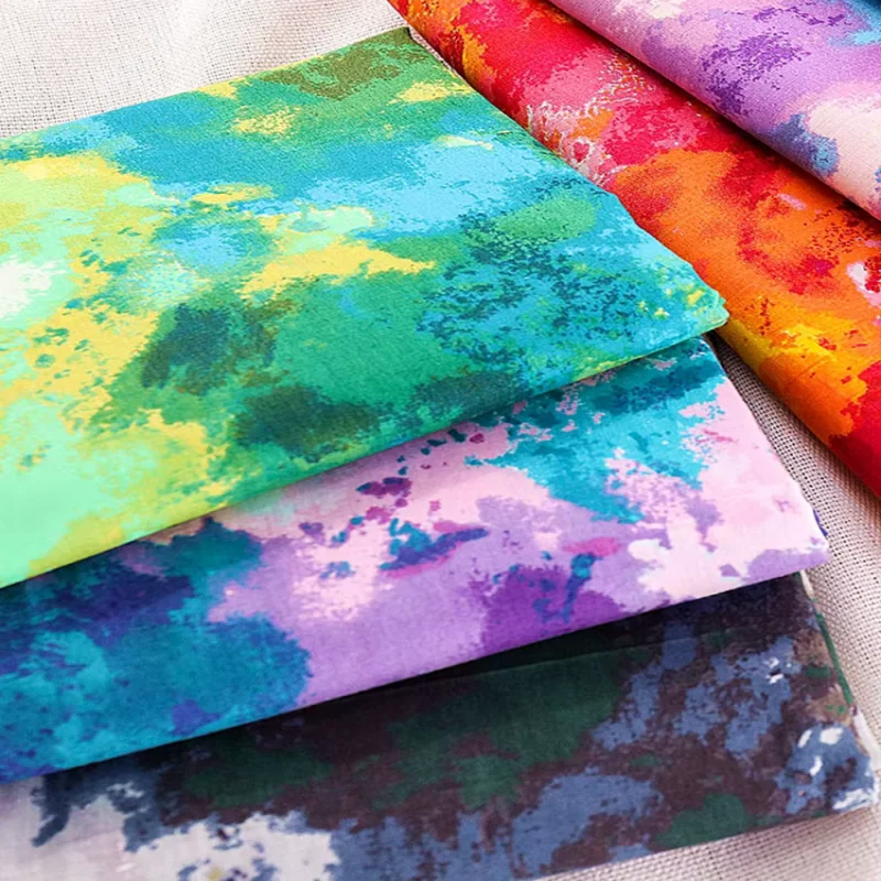 Woven Tie-Dye Viscose Poplin Fabric By The Meters For Sewing Dress Or Muslim Headscarf  Fabric Wholesale  50*140 Cm/Piece TJ0200