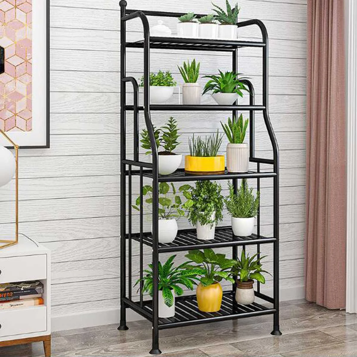 Nordic Style 5 Tiers Carbon steel Kitchen Organizer Multi-use Bathroom Bedroom Rack Standing Book Shelf Home Decor