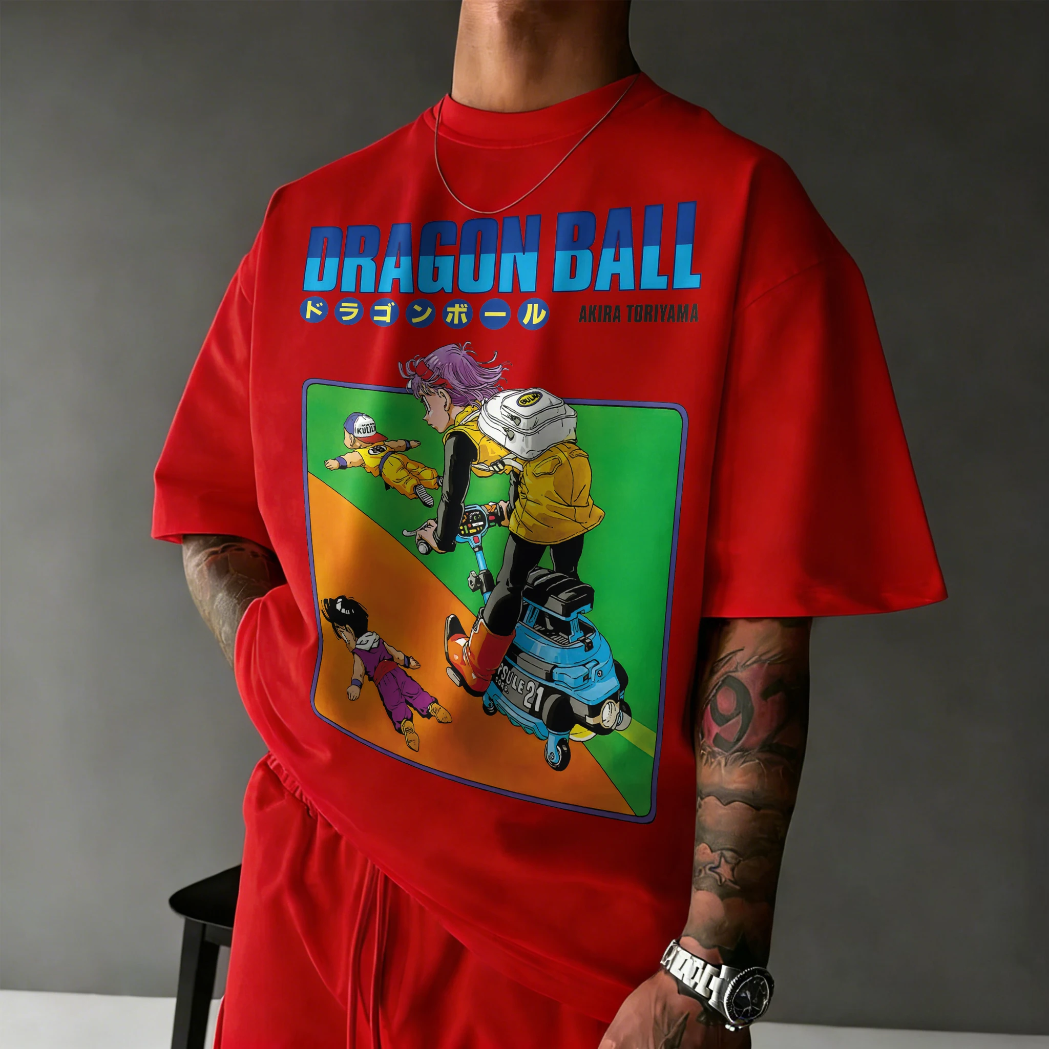 

New Summer Dragon Ball 40th Anniversary 100% Cotton Anime Printed Fashion T-shirt Streetwear Unisex