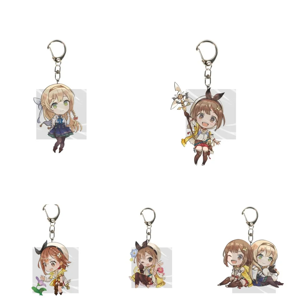 

6CM hot game ryza magic workshop Acrylic Keychain Model Cosplay Characters Ornament Accessories Good Christmas Gifts