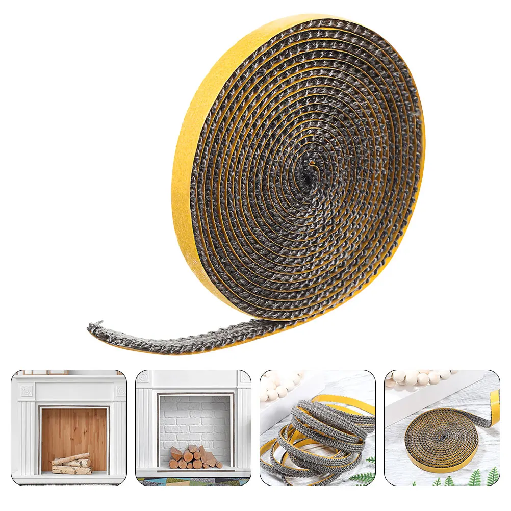 

Furnace Door Sealing Flat Rope Heat Resistant Stove Wood Fireplace Insert Fiberglass Gasket Self Adhesive Seal Liner High Temp