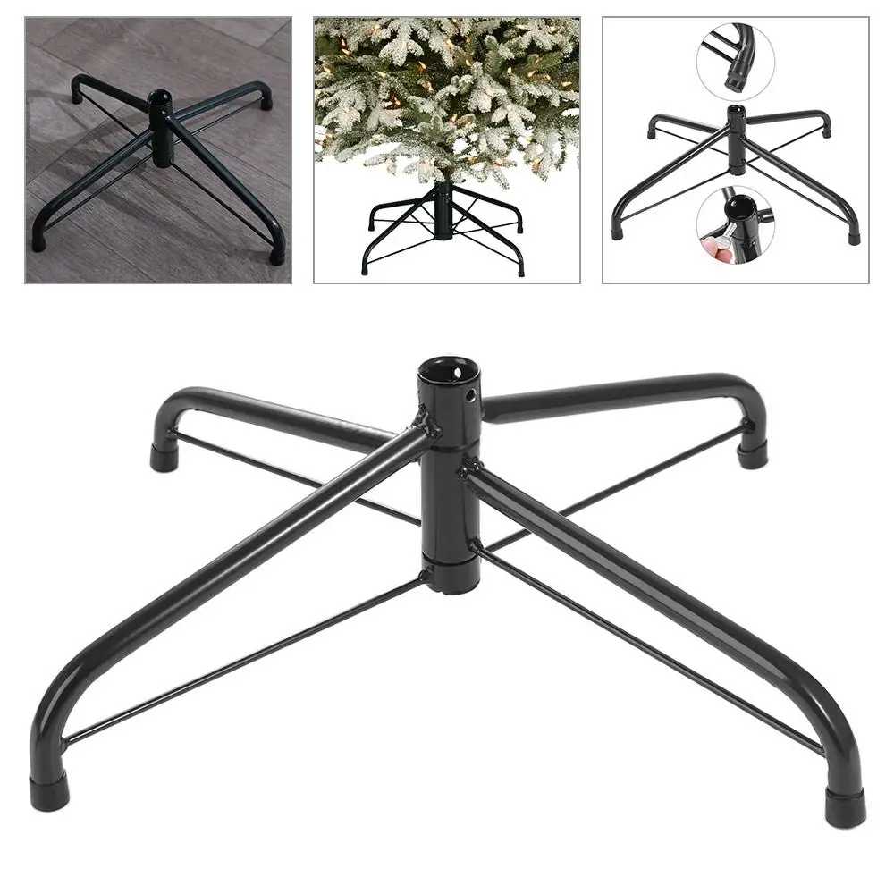 4 Feets Christmas Tree Stand Base Cast Iron Tree Stand Foot Holder Party Decoration Black Xmas Tree Support Shelf Festival