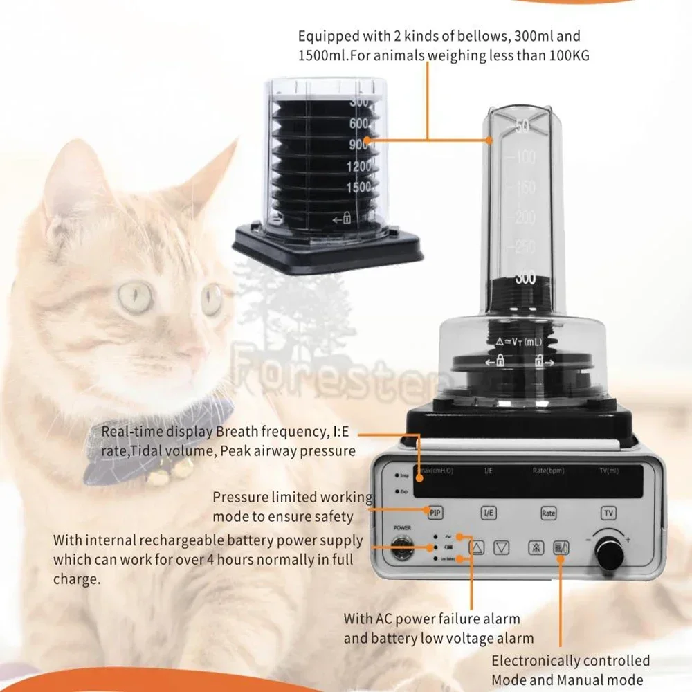 Professtional Pet Anesthesis ventilato Machine Breathing Control Dog Cat Animal  Respiratory Management Testing For Veterinary