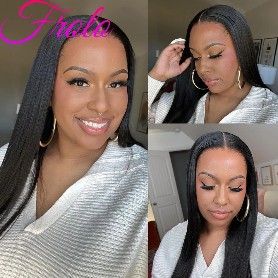 

250 Density Straight HD Lace Front Wig Natrual Black 100% Brazilian 13x6 Lace Frontal Wig Straight Human Hair Wigs For Women