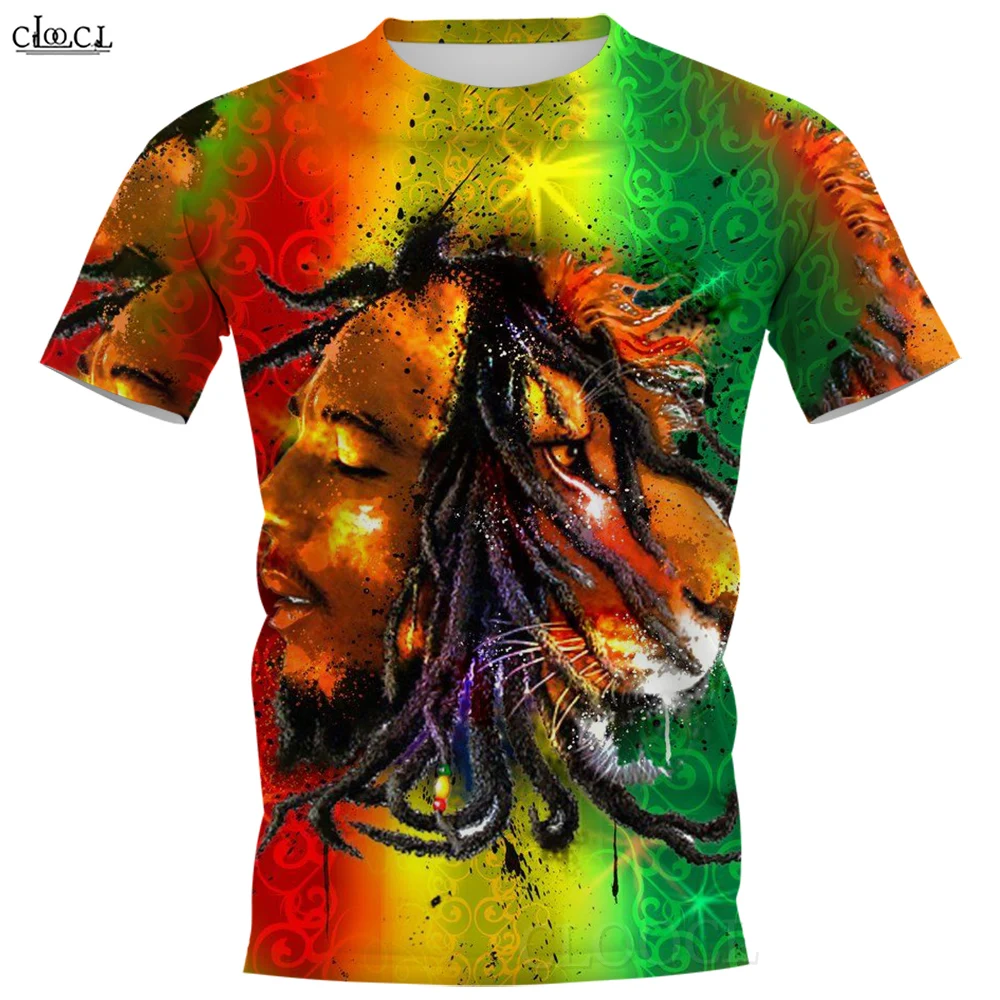 CLOOCL Summer T Shirt for Men Reggae Bob Marley 3D Printed Trend Casual O-neck Pullover Tee Tops Dropshipping