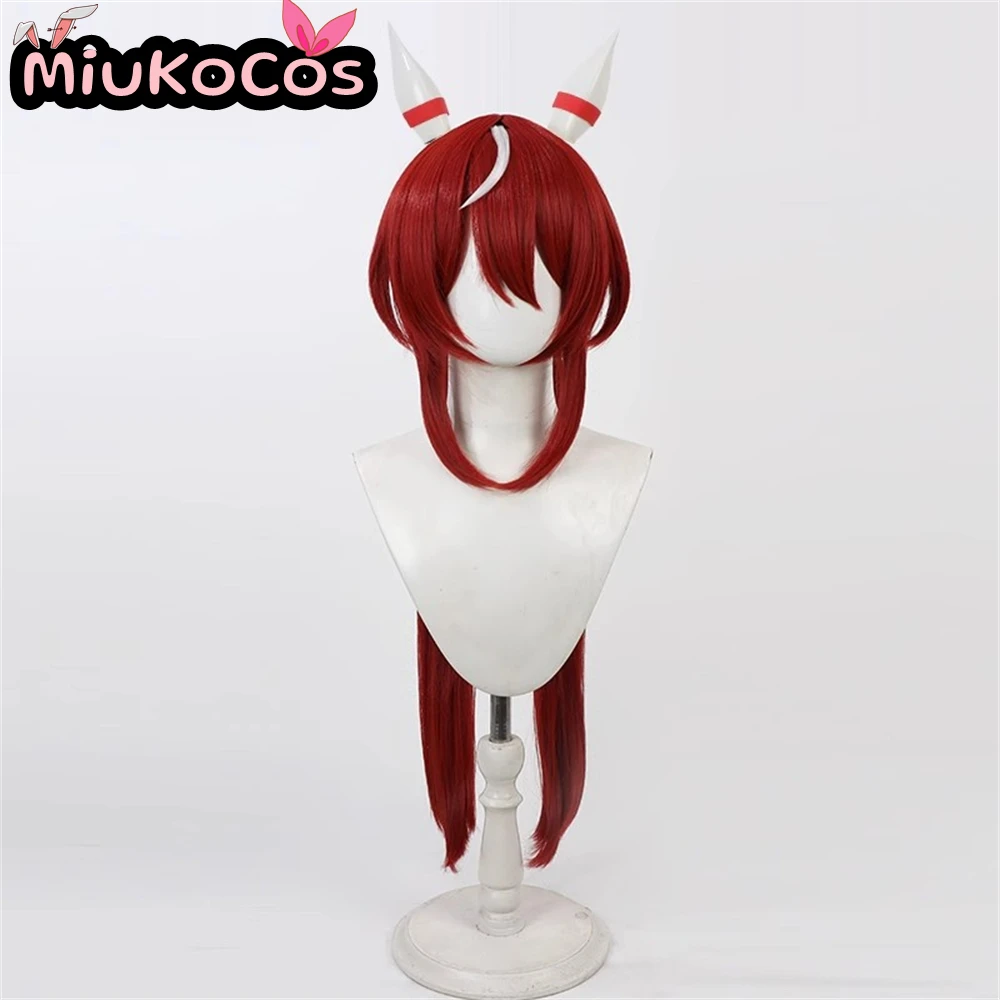 متوفر في المخزون ю ineバリアasirOn Win الاختلاف شعر مستعار تأثيري مع آذان وذيل MiukoCosplay لعبة Umamusume: كوسبلاي ديربي جميل