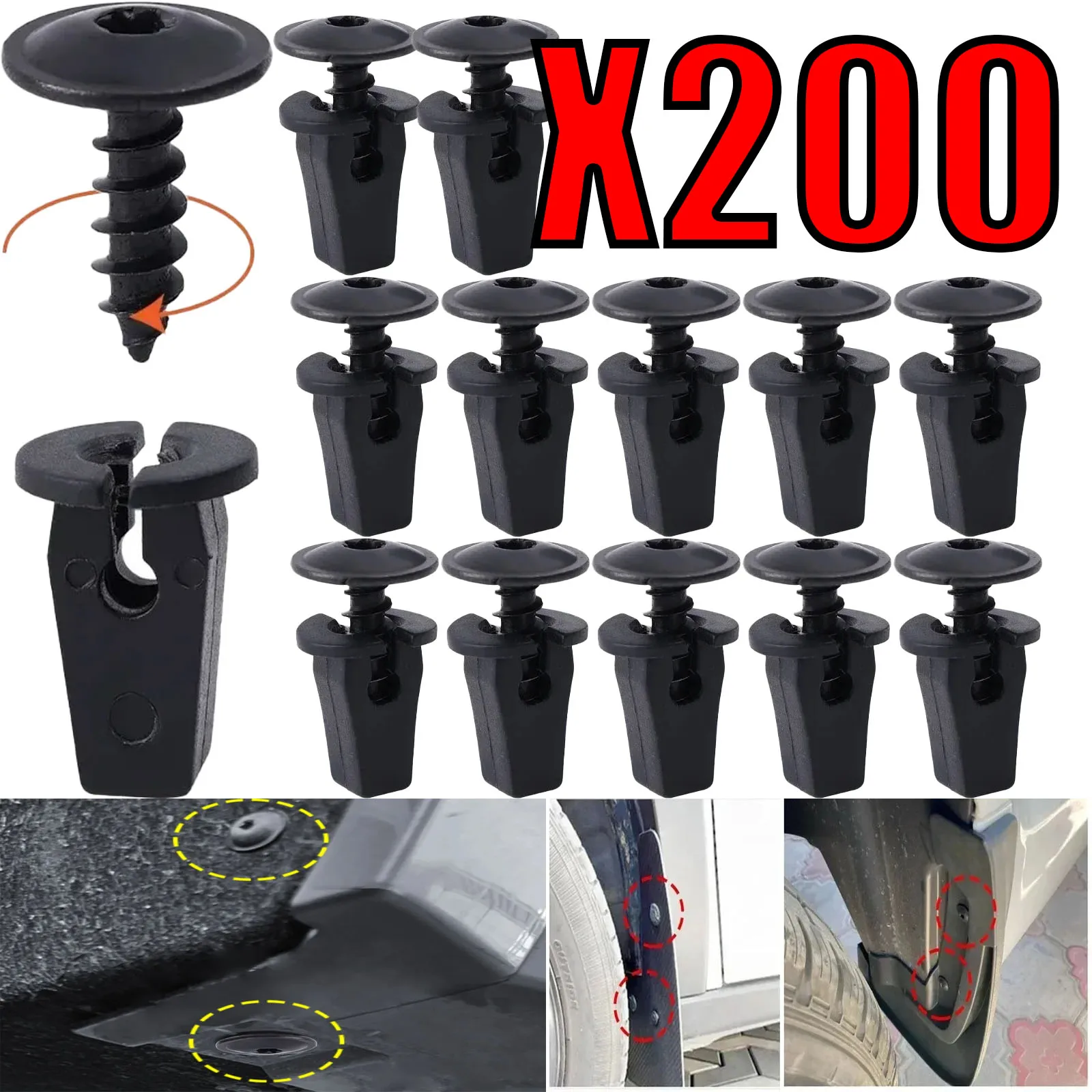 

20-200PCS Engine Cover Undertray Splashguard Wheel Arch Torx Screw Retainer Fastener Clips Bolt Universa for Volkswagen VW Audi