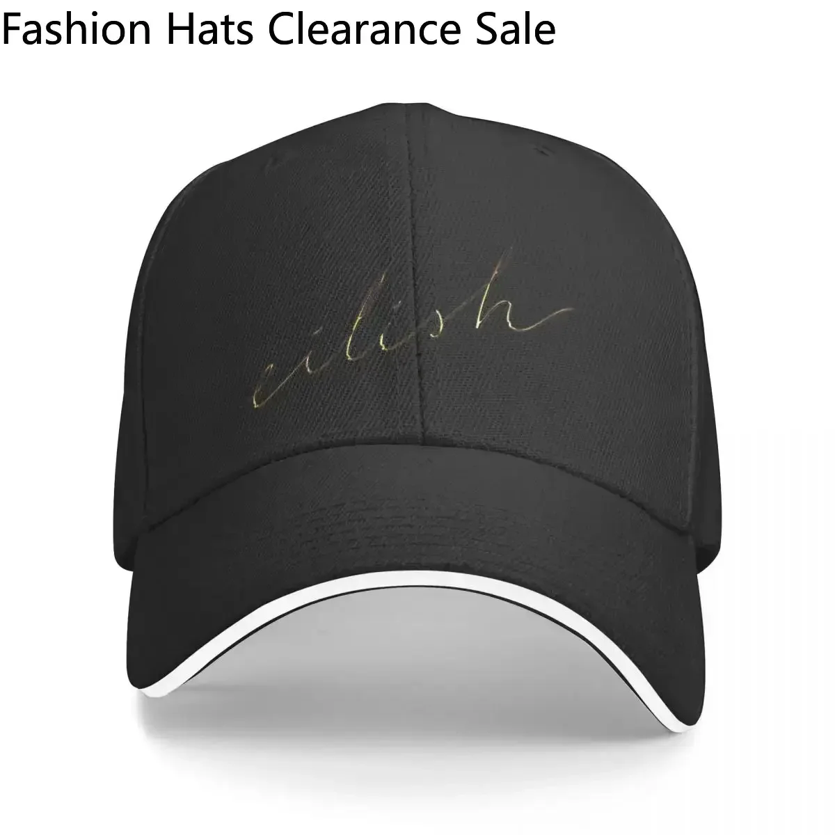 Billies Fragrances Gold Cursive Baseball Caps Fashion Eilishs Sandwich Caps Unisex Breathable Hats Cap Travel Gift