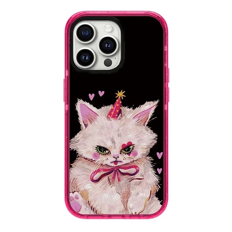 

2.0 Version Acrylic Upgrade Border Butterfly Cat Phone Case Cover for IPhone 11 12 13 14 15 Pro Max Case for IPhone 14 Pro Max