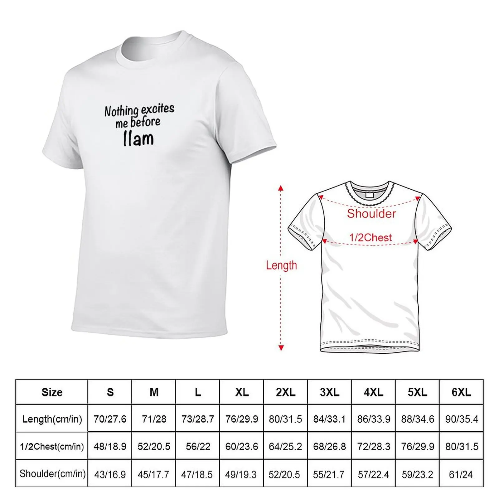 Nothing Excites Me Before 11am T-Shirt Basic Short Sleeve Cotton Blend T-Shirt
