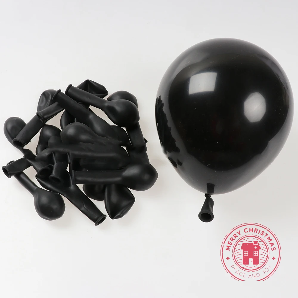 5-36inch Pure Black Balloon Latex Thickened Round Matte Balloons Birthday Party Wedding Halloween Christmas Decoration Ball