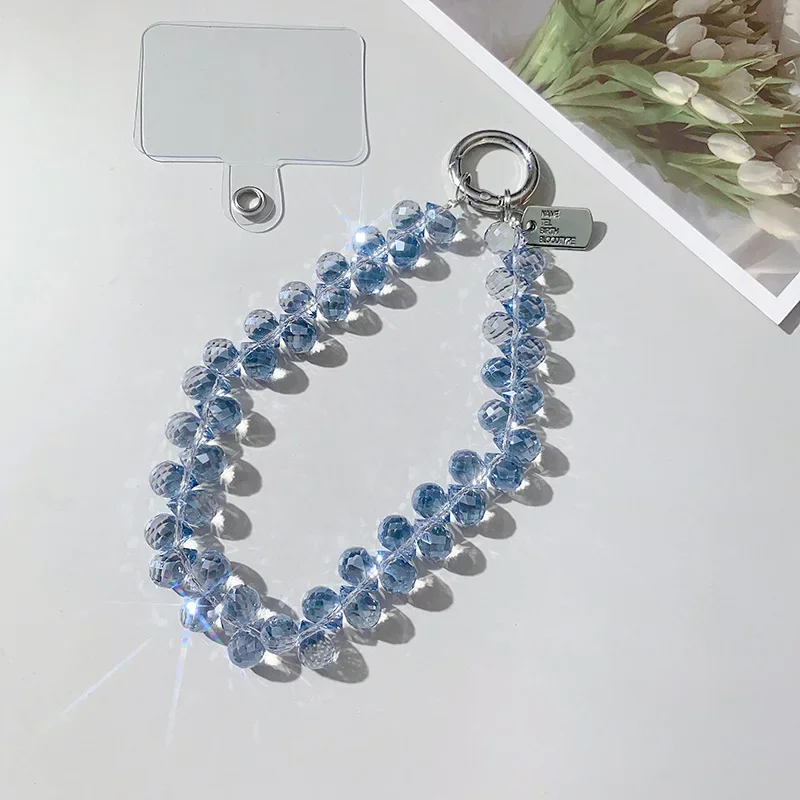 Creative crystal mobile phone chain, high-end beaded hanging chain, exquisite new transparent chain pendant, high-end bracelet