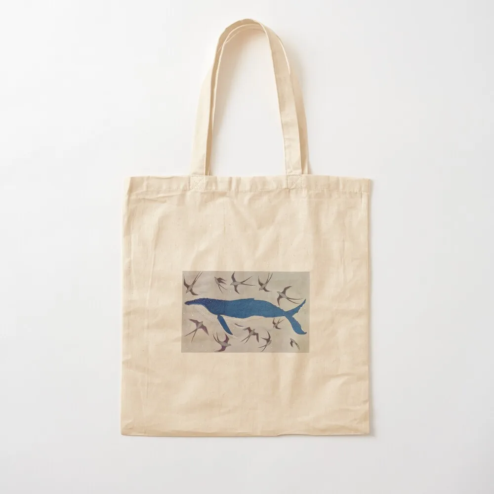 Gioia's Humpback Whale with Swallows Tote Bag Cloth bag Women's beach bags Customizable tote bag Canvas Tote