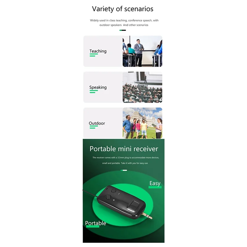 

2.4G Head-Mounted Wireless Lavalier Microphone Set Transmitter With Receiver For Amplifier Voice Speaker Teaching Tour