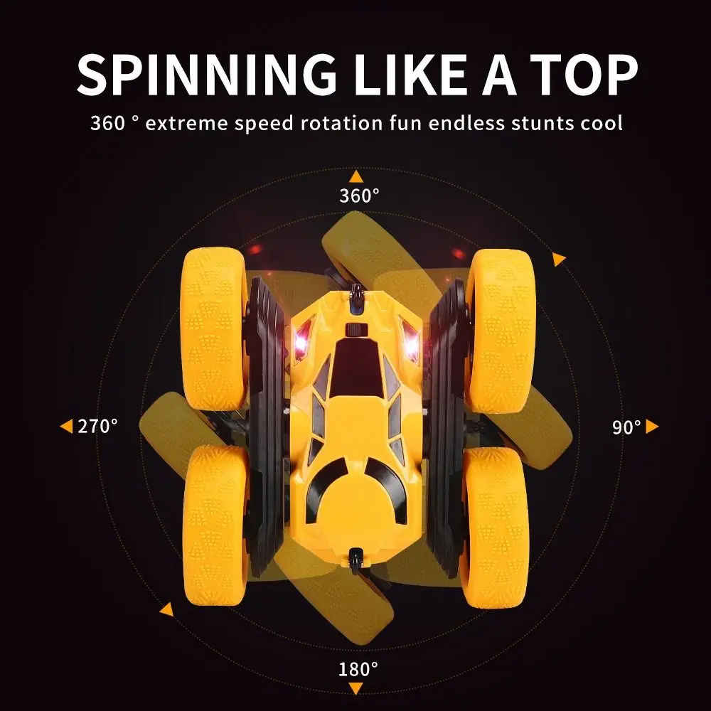 360 °   회전식 리모컨 드리프트 카 양면 플립 2.4G 고속 트위스트 스턴트 카 장난감 사륜구동 오프로드 RC 카
