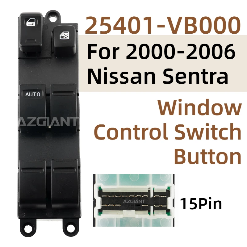 

25401-VB000 25401-4M501 для Nissan Sentra 2000-2006, автомобильный электрический главный переключатель стеклоподъемника, регулятор управления 6 кнопок