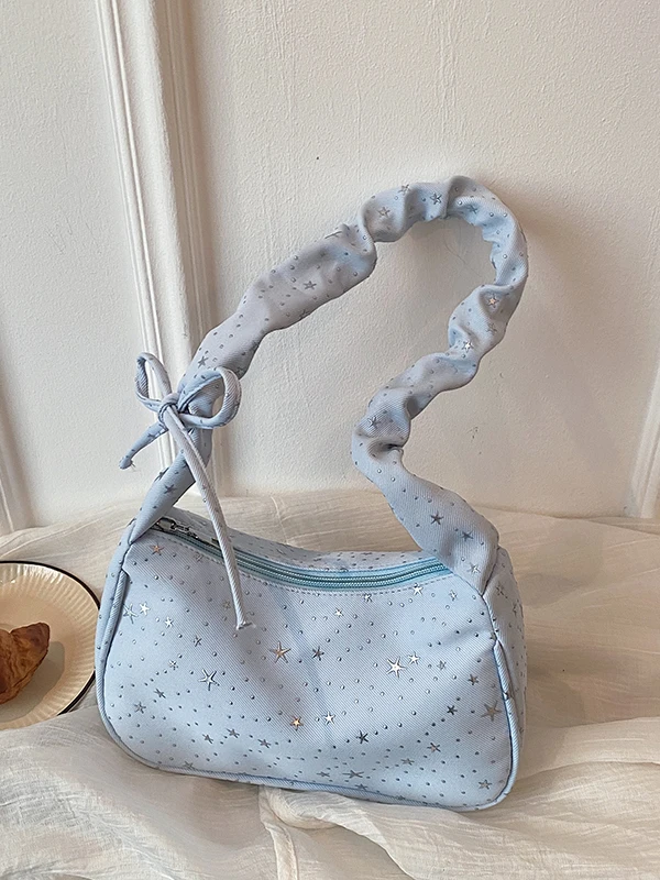 Casual Commuter Women's Large Capacity Pleated Shoulder Bag Spring 2026 New Style Tote Bag with Soft Handle for Young Women