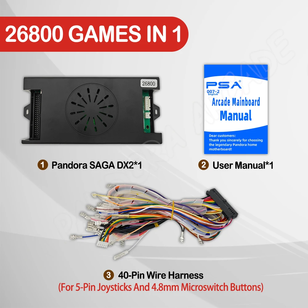 NONE 26800 in 1 neuesten Pandora Saga DX DX2 Arcade-Box Spiele konsole PCB Board 40p 5pin Joystick Motherboard Unterstützung VGA HDMI-Ausgang 4