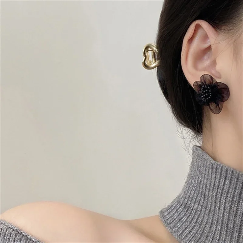 Retro  Enamel flower Stud Earrings  for Women Korean Jewelry Fashion Wedding Party Earrings Jewelry Gift image 5