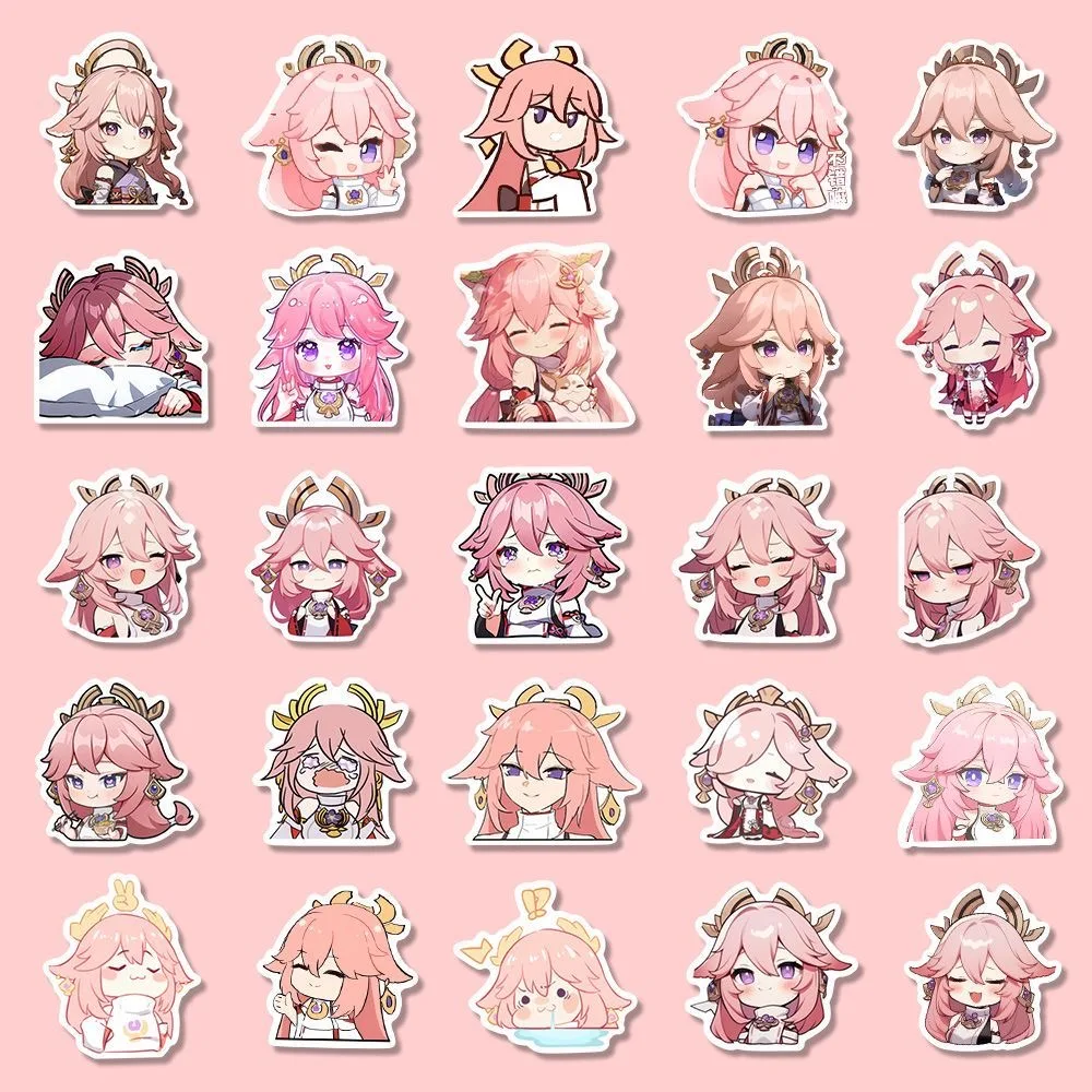 Sunsyea Genshin Impact Merch Fans Collection Role Stickers 90 Pieces Yae Miko