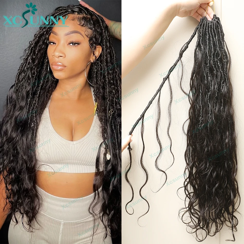 

Body Wave Crochet Boho Locs Human Hair Knotless Pre Looped Crochet Boho Locs Human Hair Curls With Curly Ends Body Wave