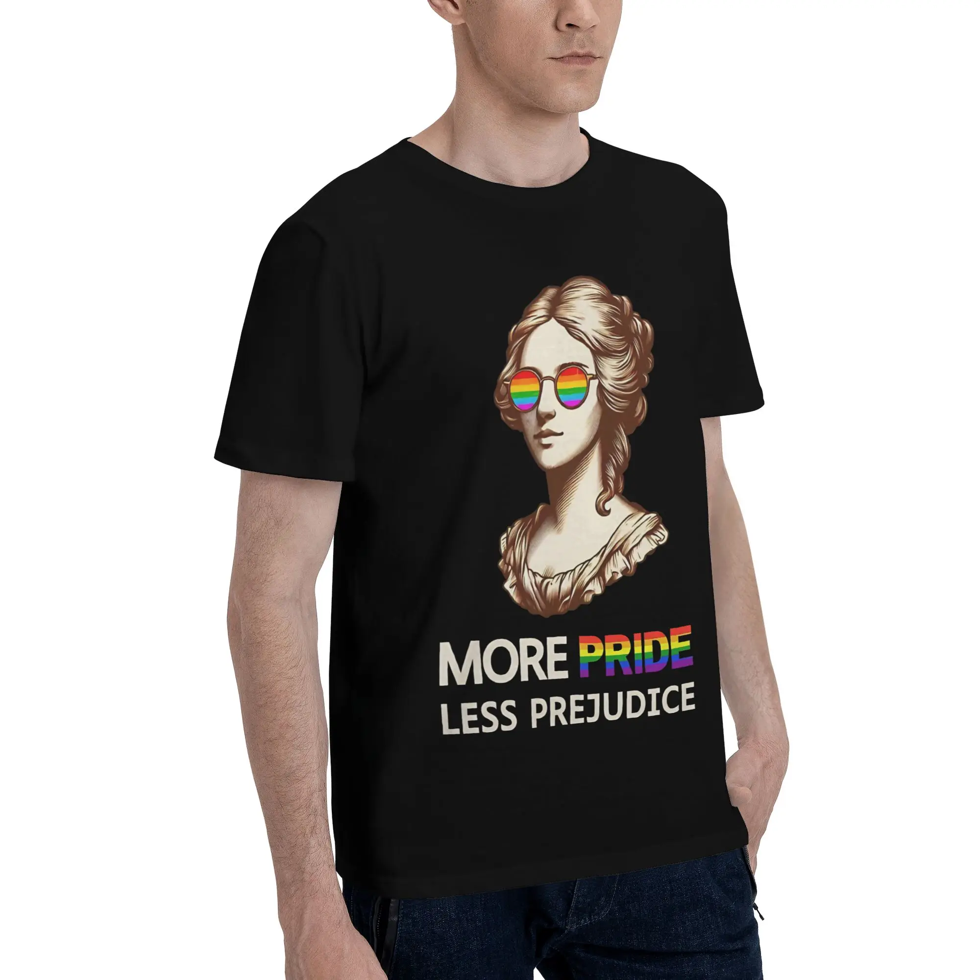 Mens Womens More Pride Less Prejudice  T Shirt 100% Cotton Graphic Printed T-Shirt  Top Clothing