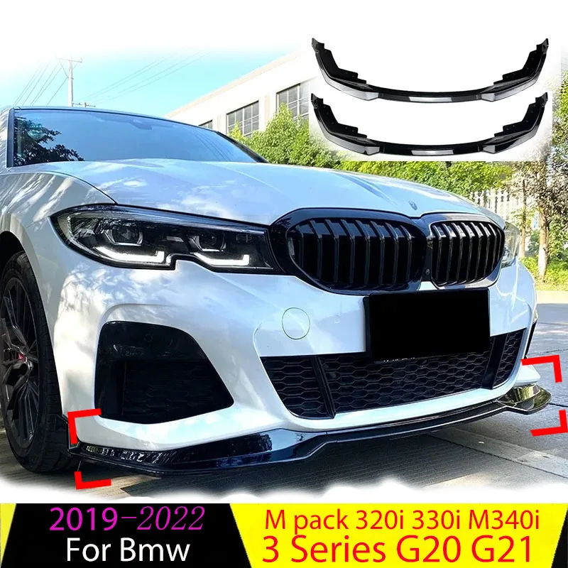 

For Bmw G20 G21 320i 320d 330i M340i M340d 2019-2022 MP Style Front Bumper Splitter Lip Spoiler Diffuser Guard BodyKit Trim Auto