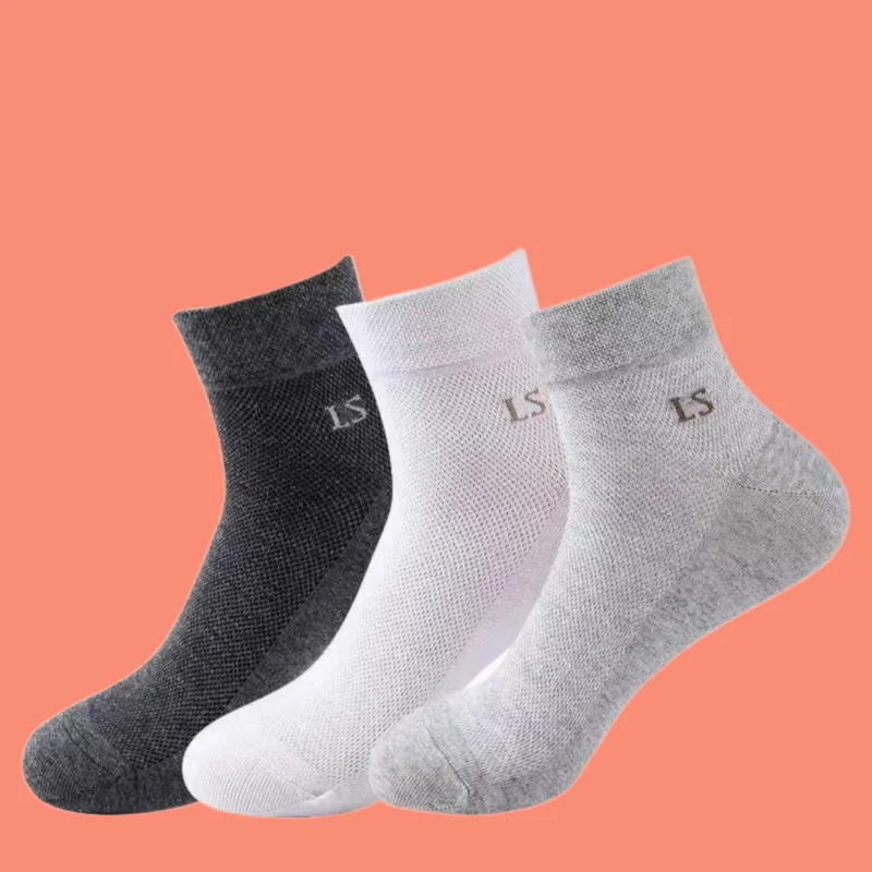 5/10 Pairs Men's Summer Breathable Mid-tube Thin Socks Moisture Wicking Socks Deodorant Short Socks Men's Summer Thin Socks