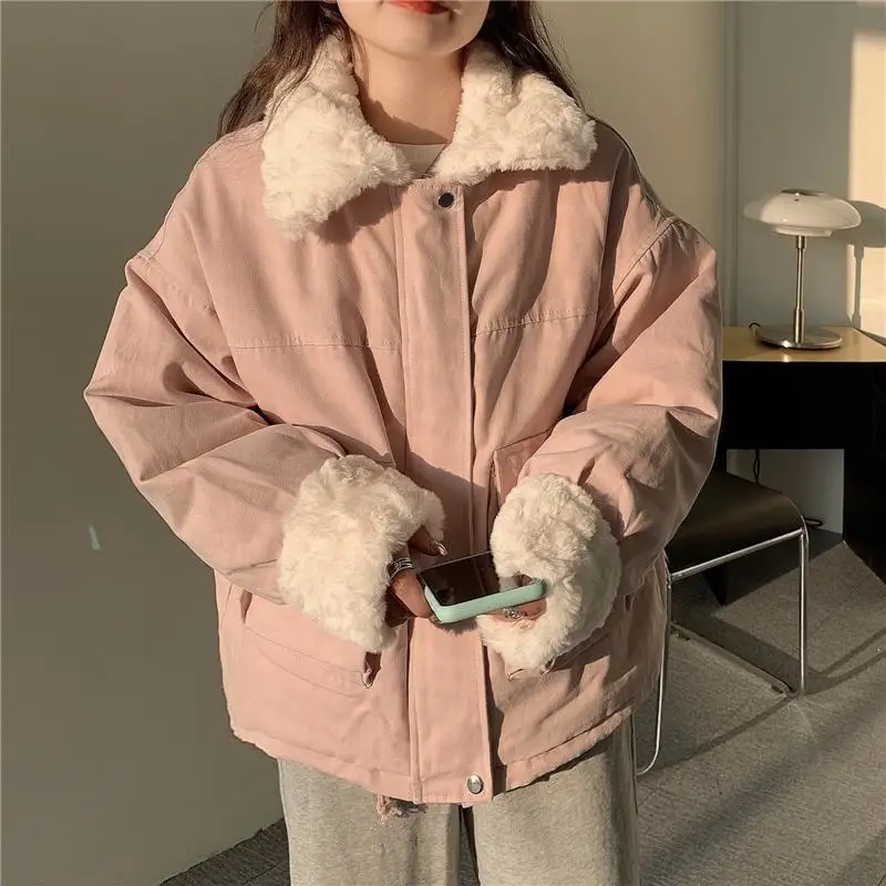 Short Style Parkas Women 2022 Warm Thick Sweet Cute Harajuku Coats Korean  Fashion Girlish College Stylish Tender Winter