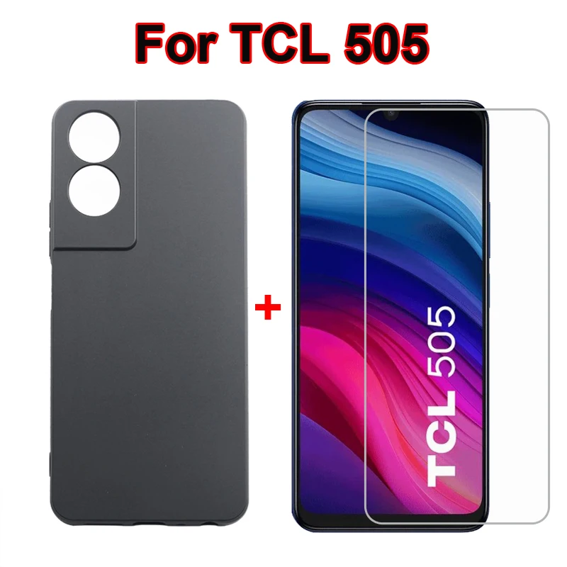 Anti-knock Sot Black TPU Phone Case For TCL 505 Case Bumper Silicone Shell For Fundas TCL 505 T509K T5094 Back Cover 6.75\