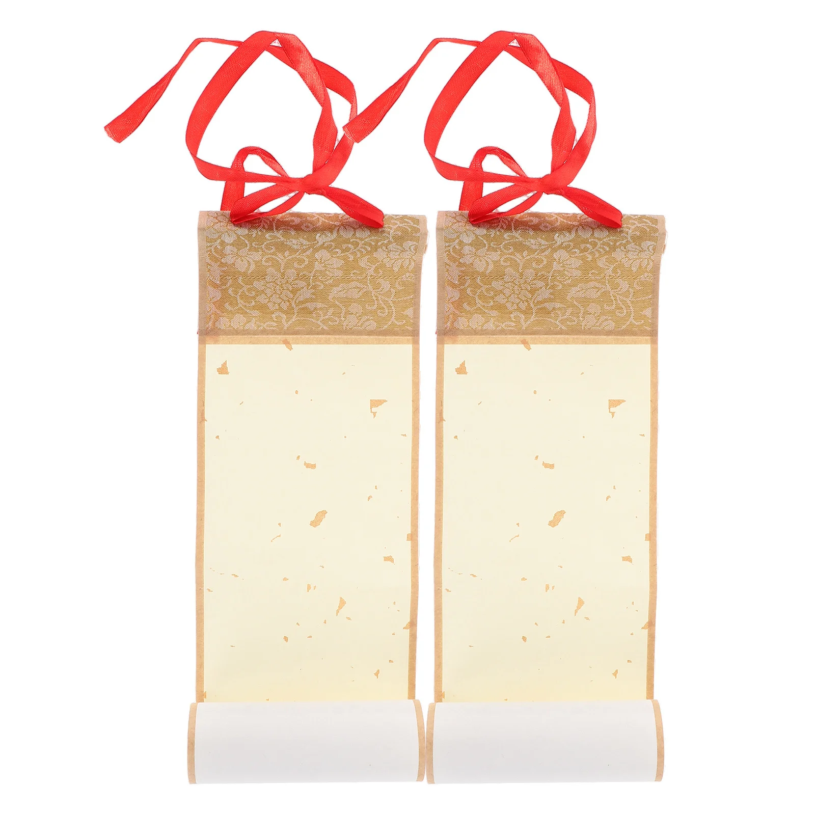 

2Pcs Mini Blank Calligraphy Scroll Paper Lightweight Hanging Flower Print for Calligraphy Painting Art Projects DIY Chinese