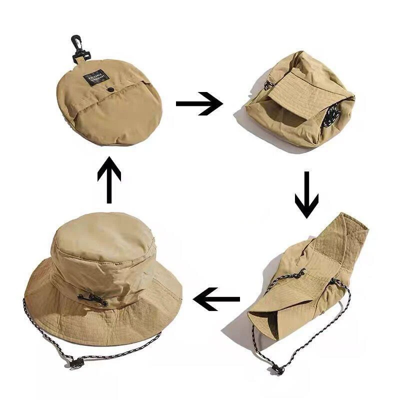 Foldable Panama Bucket Hat Outdoor Anti-UV Sun Hats For Men Women Spring Summer Fast Dry Waterproof visors Cap Fisherman Caps