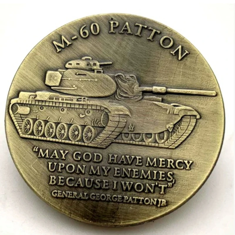 M-60 tanque de Patton moneda de recuerdo chapada en cobre Fans militares moneda conmemorativa del Ejército de EE. UU. regalo coleccionable