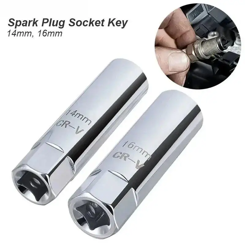 Car Spark Plug Socket Wrench Adapter 14 16mm Install Replace Repair Kit Torque Magnetic Remove Removal Gap Tool