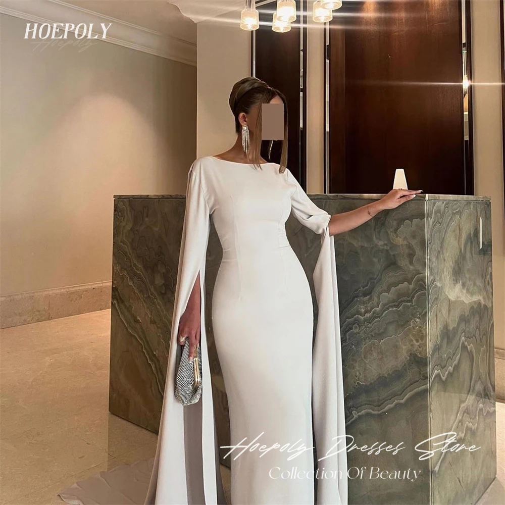 Hoepoly-vestido feminino simples de manga cheia, vestido longo de baile, estilo simples, elegante, moda verão, novo, 2023