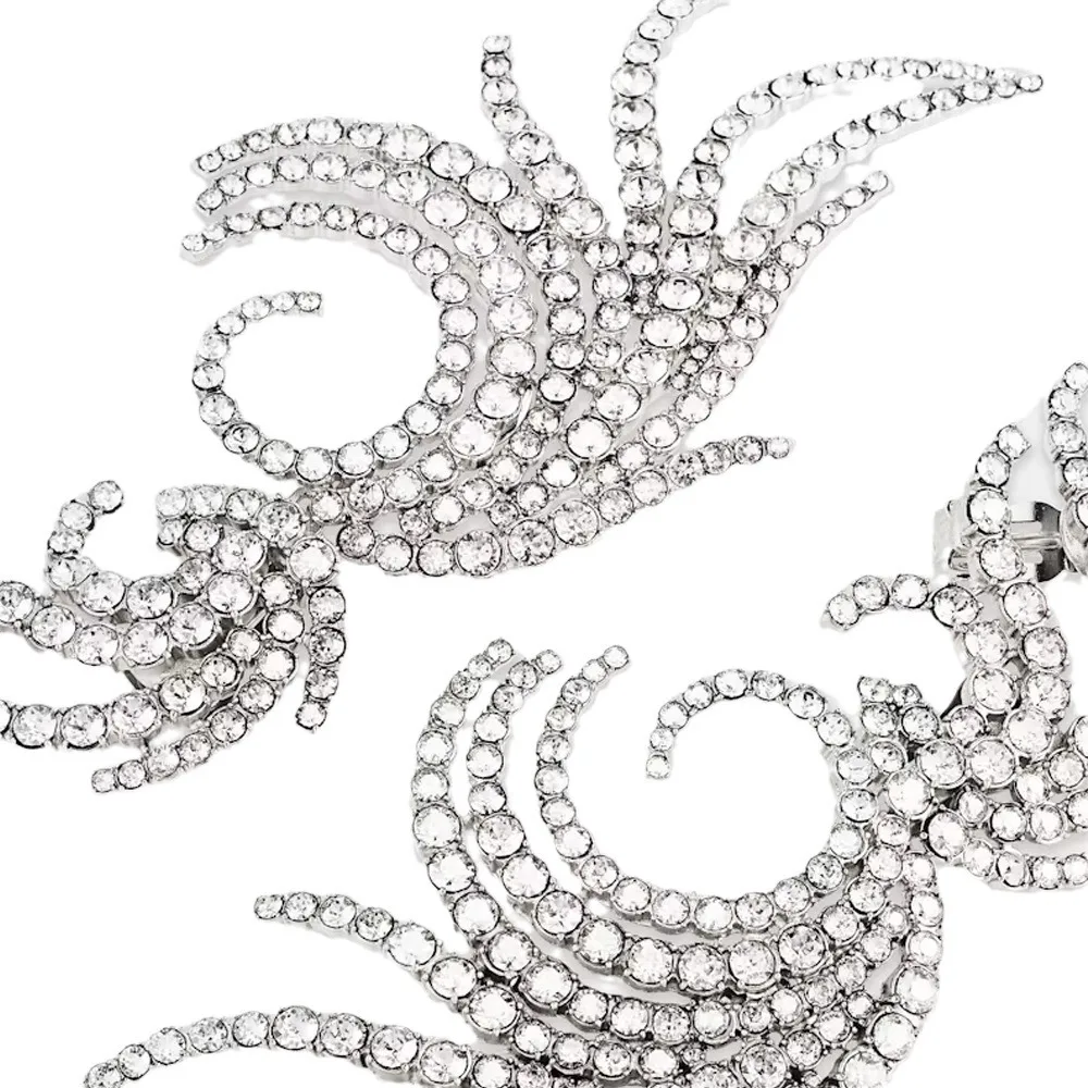 Stonefans Crystal Angel Wings Ear Clip No Piercing Jewelry Free Shipping Christmas Gift Rhinestone Clip Earrings for Women Gifts
