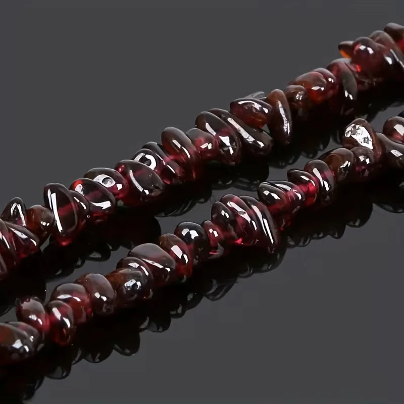 5x8mm natürliche, unregelmäßige rote Granat-Steinperlen, Kristall-Aquamarin, lose Spacer-Perlen für die Schmuckherstellung, DIY-Armband-Zubehör – Detail 2