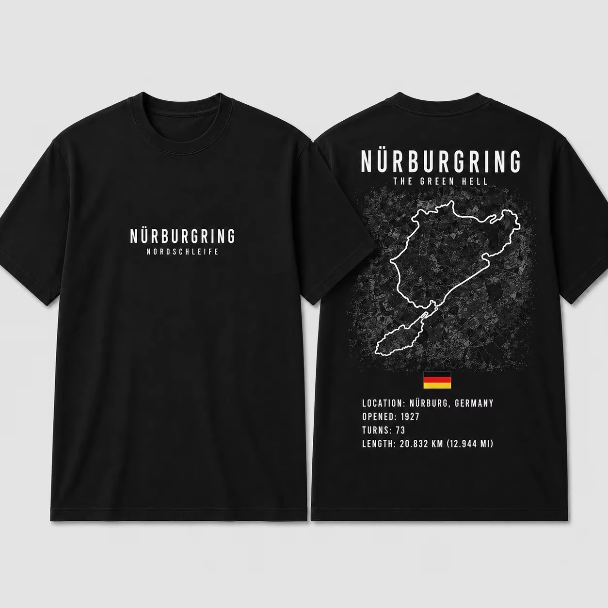 2026 Summer New Men's TShirt Nürburgring Printed Cotton Short-sleeved T-shirt Suitable for Car Racin Comfortable and casual ﻿