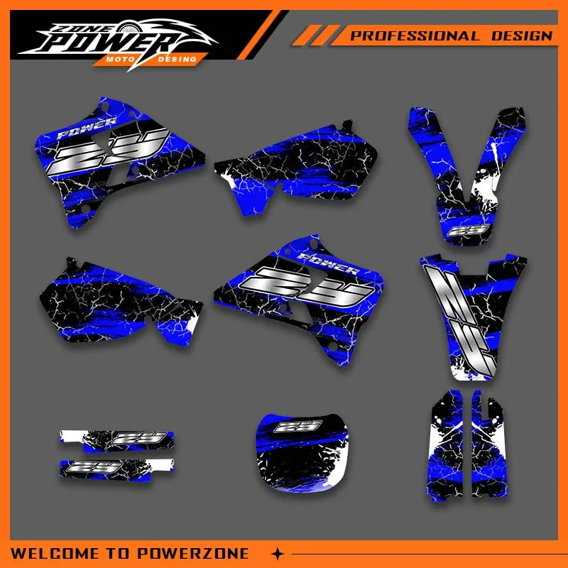 

Графика Powerzone для YAMAHA YZ125 250 2001 2000 1999 1998 1997 1996, наклейки, наклейки для мотоцикла, фон, индивидуальный номер 03