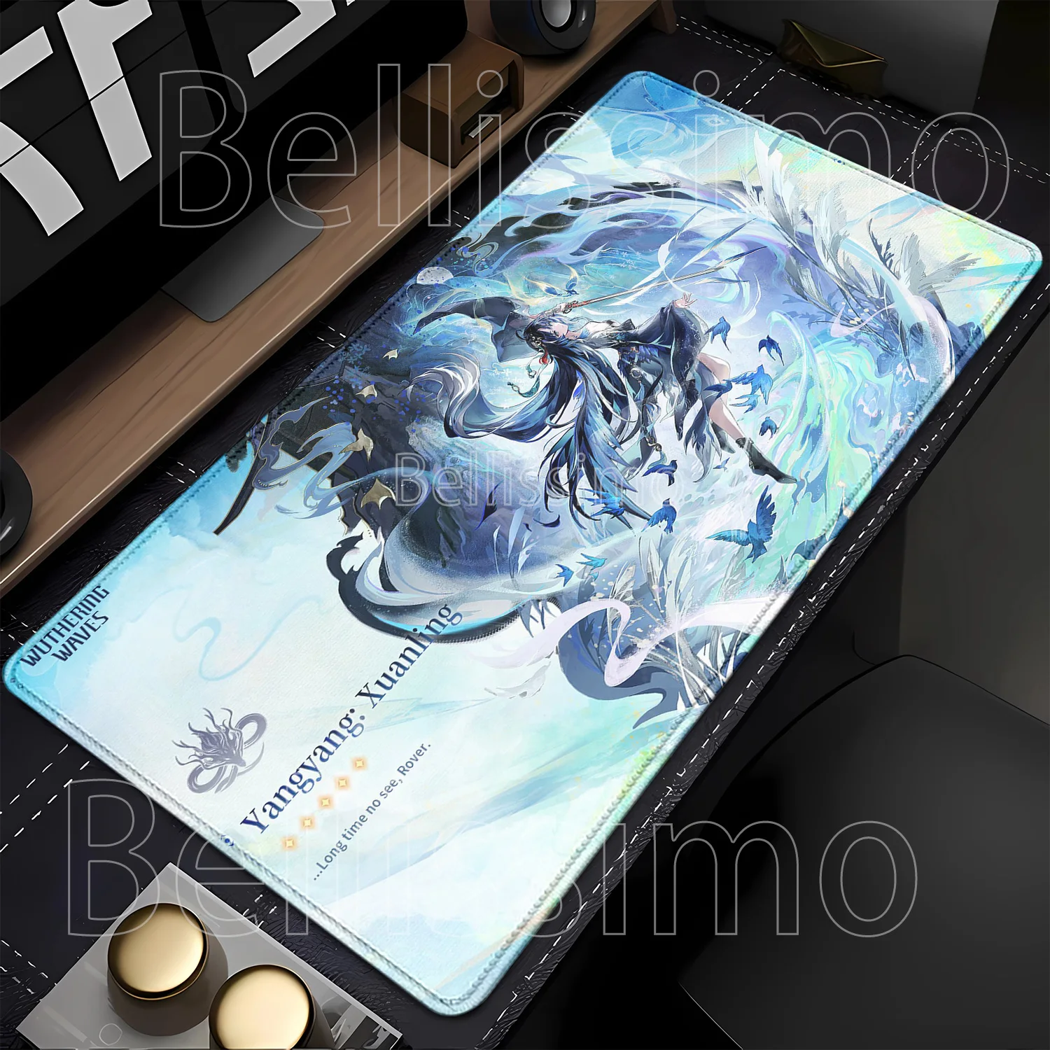 HD Printing SUISUI yangyang Wuthering Waves Mousepad Office Gaming Non-slip base Mouse Pad Anime girl Keyboard overlock Desk Mat
