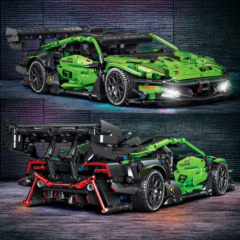 

Technical Green Speed Racing Car Model Building Blocks Kit MOC Assembly Bricks Toys Desktop Collectible Holiday Gift For Kids
