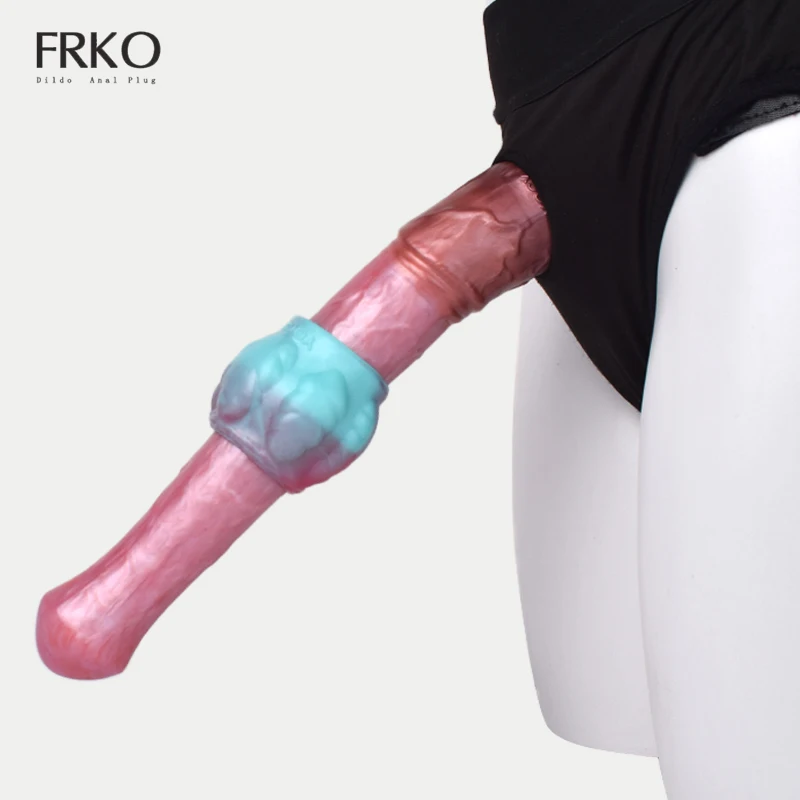 

FRKO Long Horse Dildo Dick Enlarger Penis Sleeve Big Dog Knot Adult Sex Toys For Men Strapon Cock Ring Intimate Accessories