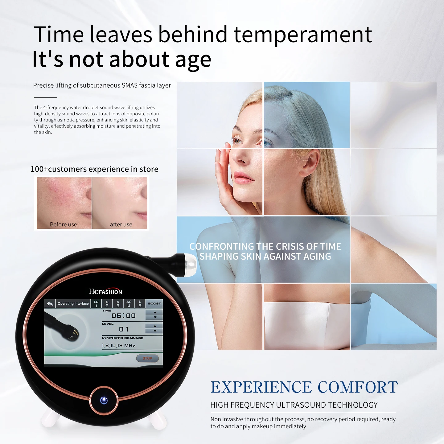 Collagen Boosting Device for Facial Enhancement, Firming, Dimming Fine Lines, Promoting Absorption, and Improving Skin Quality