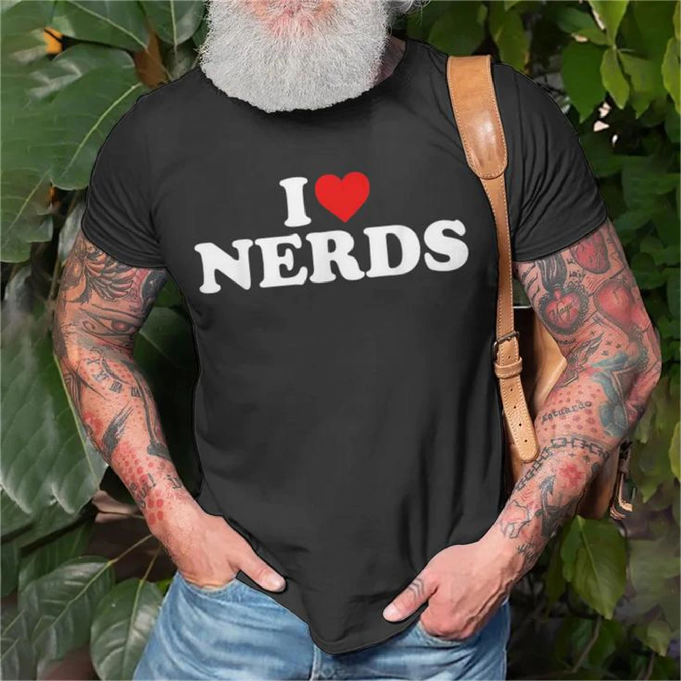 I Love Nerds Unisex T-Shirt Summer Cotton Tee Tops Men's BlackCasual Cool Graphic Tshirt