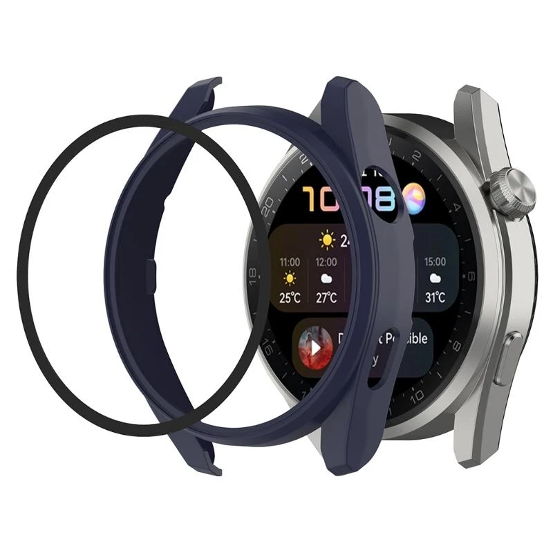 Tempered Glass One-piece PC for Shell Protector for Case Cover for Huawei Watch3