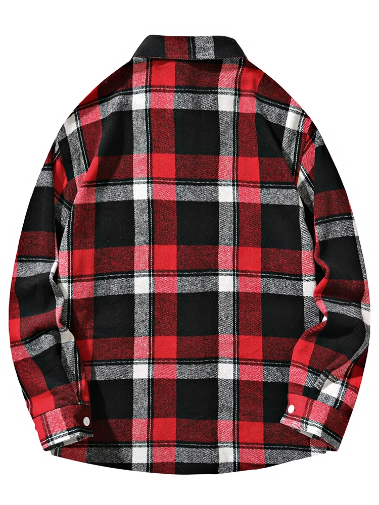 8xl 7xl Men Shirt Plaid Flannel Long Sleeve Plus Size Loose Hip Hop Street Mens Casual Shirt Oversized Male Soft Dress Shirts